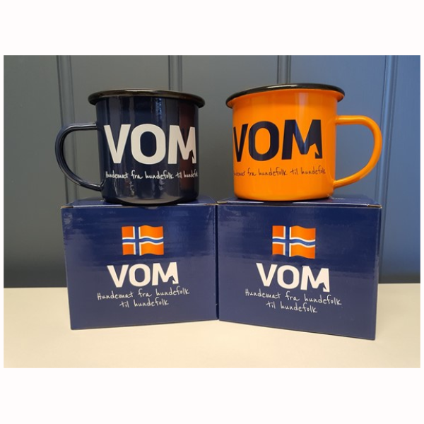 Vom Emalje kopp m/logo Oransje