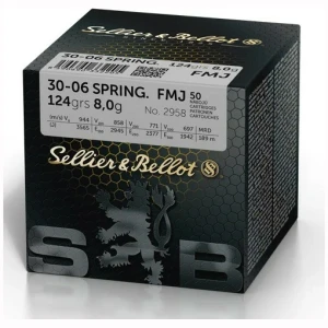 Sellier & Bellot (S&B) 30-06 Spring FMJ 124grs 8,0g 50pk