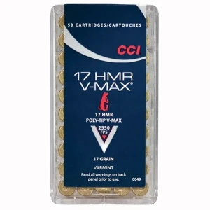 CCI 17 HMR V-MAX 17grs 2550fps Polymer Tip (50pk)