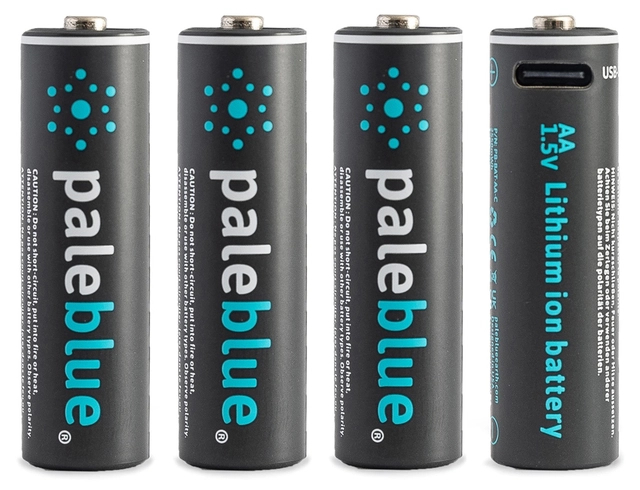 Pale Blue Li-ion Oppladbare Aa Batterier 4-pk Usb-c