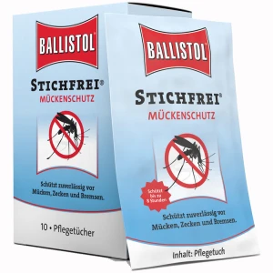 Ballistol Mygg og Flåttmiddel Stikk-fri våtserviett (10-pakn.)