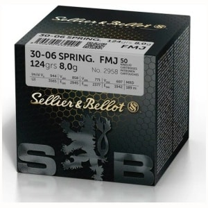 Sellier & Bellot (S&B) 30-06 Spring FMJ 124grs 8,0g 50pk