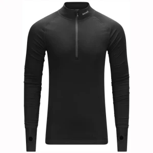 Brynje Arctic Zip Polo 3/4 neck Black Unisex - Varm trøye med netting og merinoull