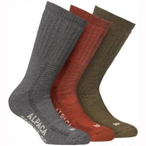 Alpaca Sokker Grå/Grønn/Rød 3pk