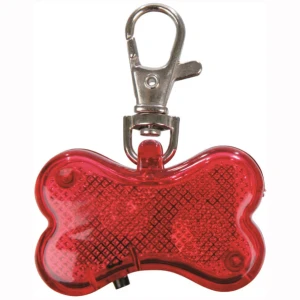 Hundelykt 4,5x2cm Benformet Rød