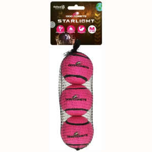 Dog Comets Starlight Tennis Ball M Pink (3-pack)