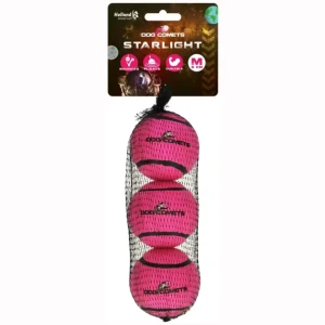 Dog Comets Starlight Tennis Ball M Pink (3-pack)