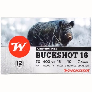 Winchester. 12/70 BUCKSHOT 16 pellets 38g. 10pk