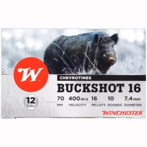 Winchester. 12/70 BUCKSHOT 16 pellets 38g. 10pk