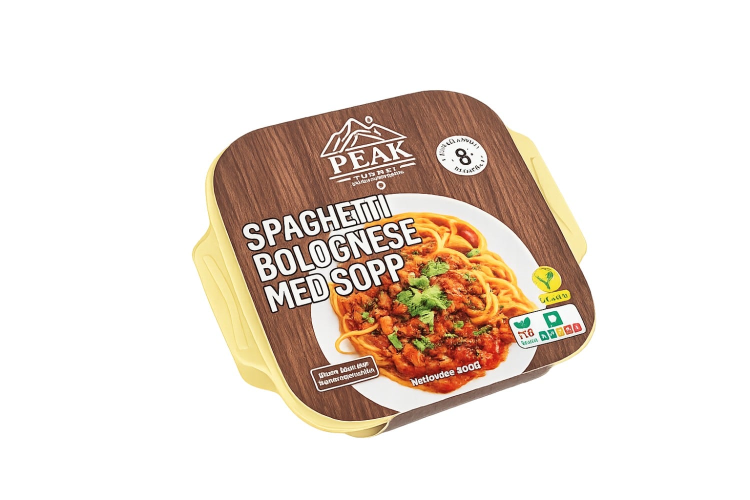 Peak Turmat Selvoppvarmende – Spaghetti Bolognese med Sopp (Ready to Eat)